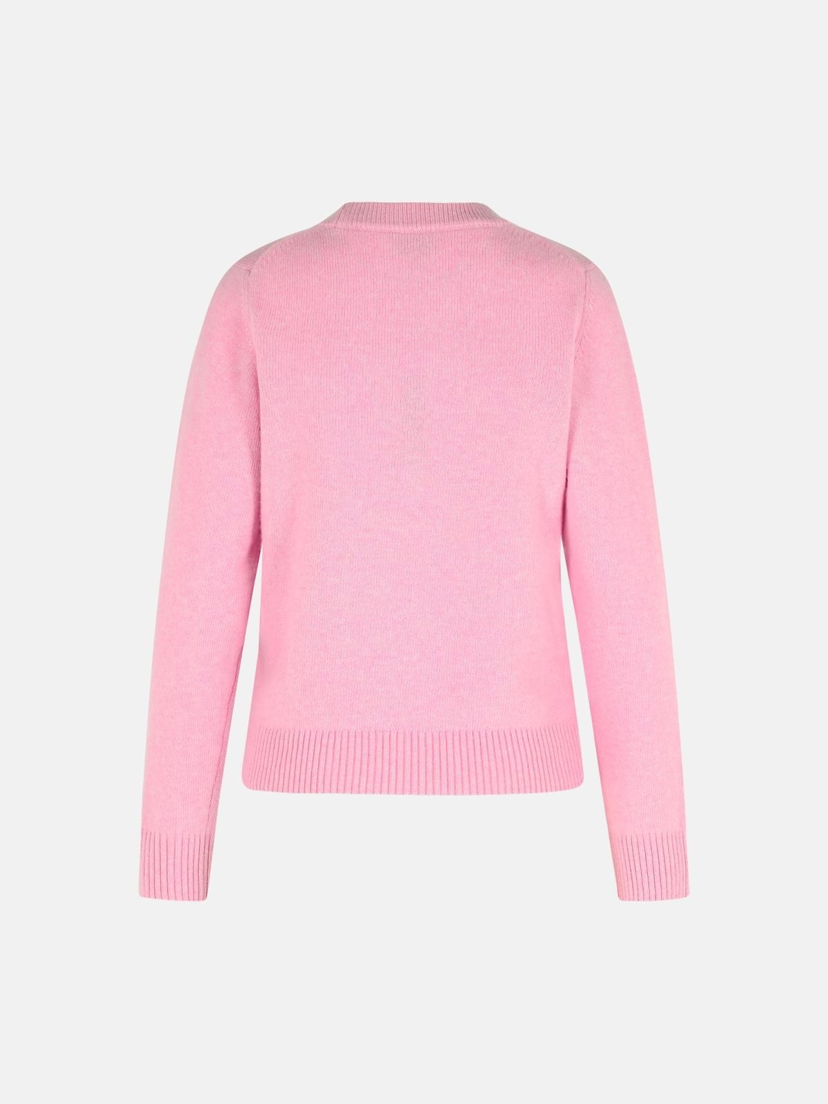 POODLE GRAPHIC SWEATER IN PINK WOOL BLEND - 3