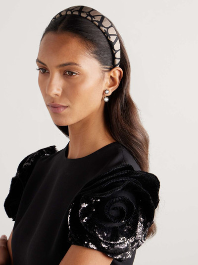 Valentino Toile Iconographe silk-twill and leather headband outlook