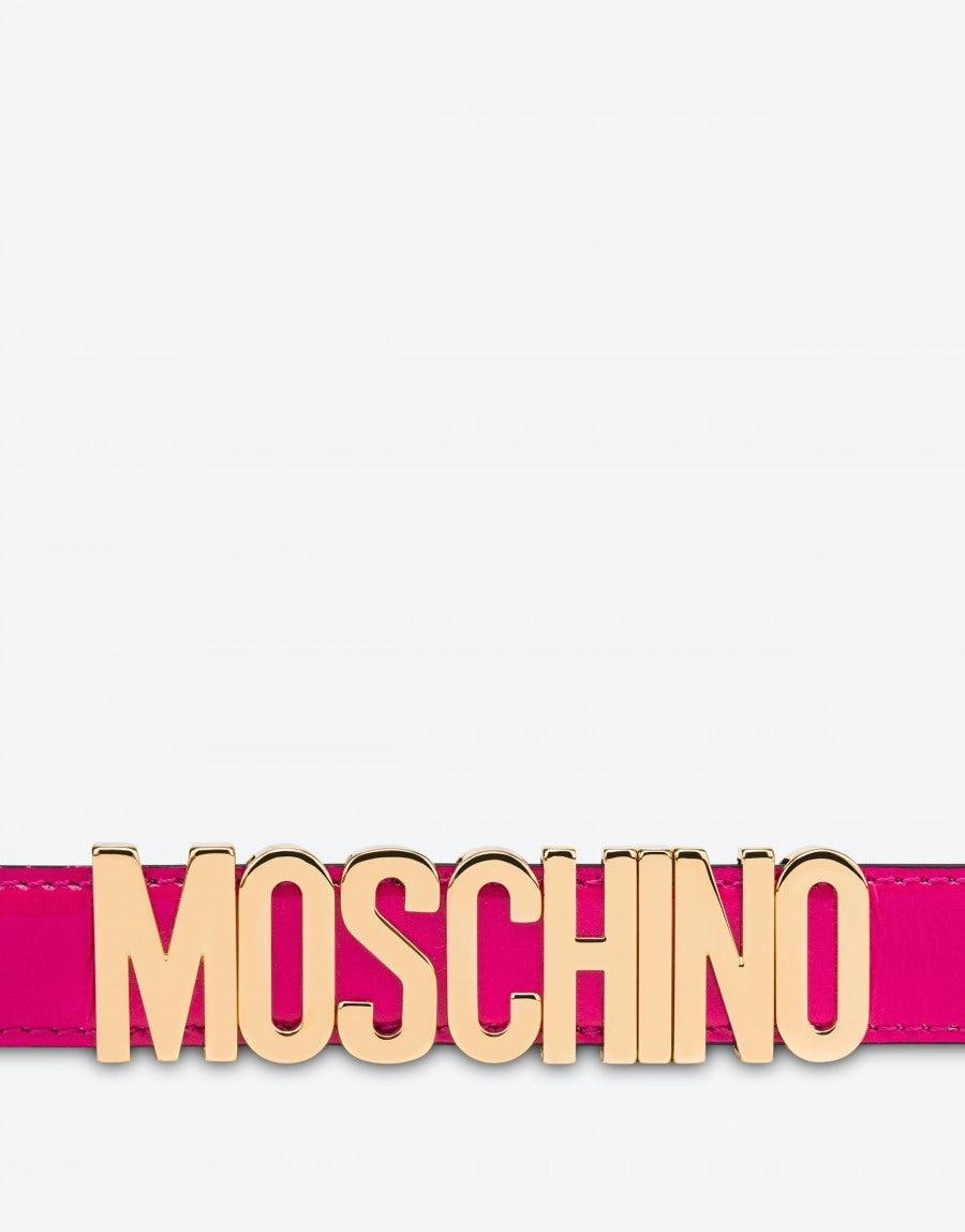 LETTERING LOGO PATENT LEATHER BELT - 2