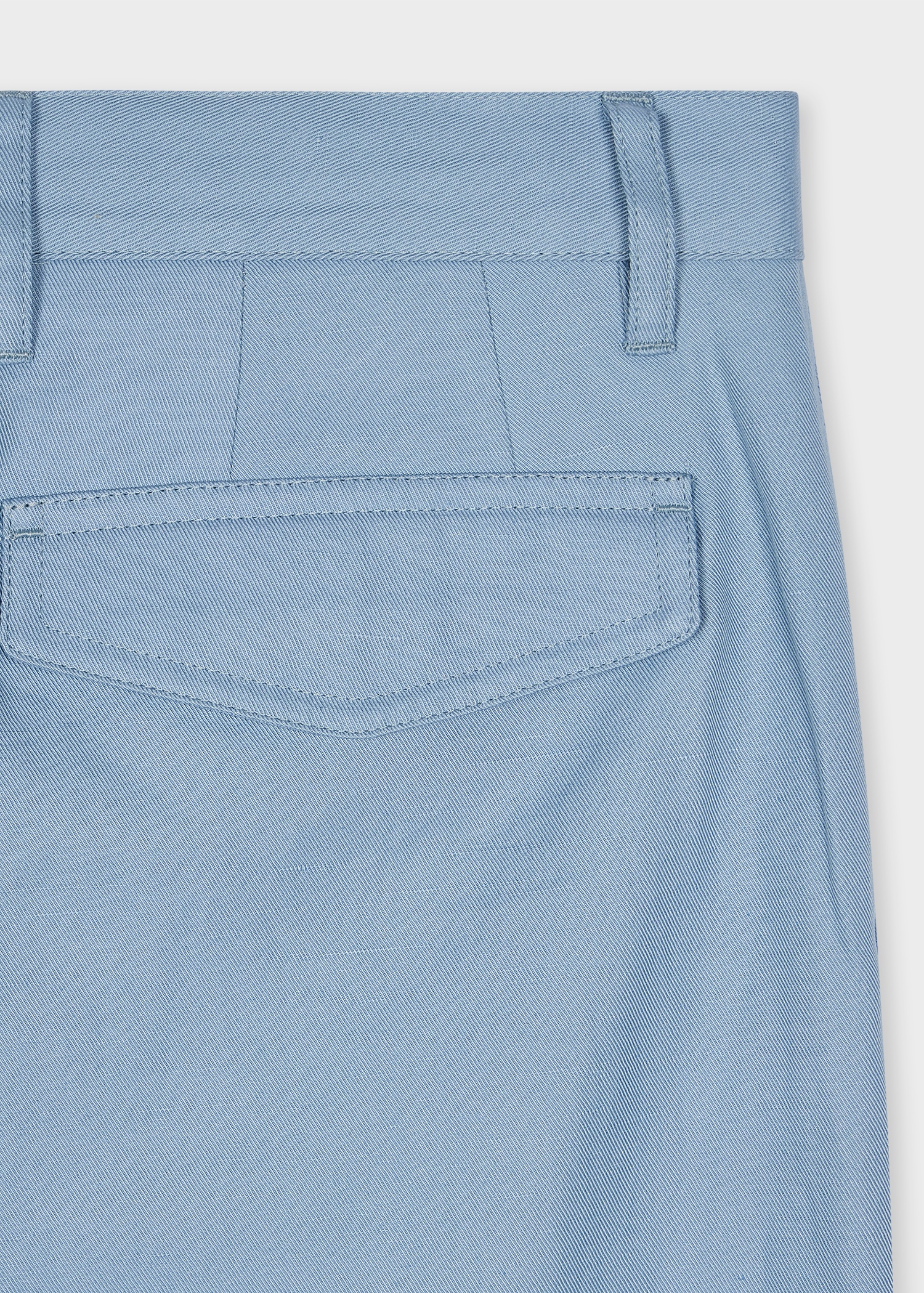 Tapered-Fit Light Blue Cotton-Linen Chinos - 2