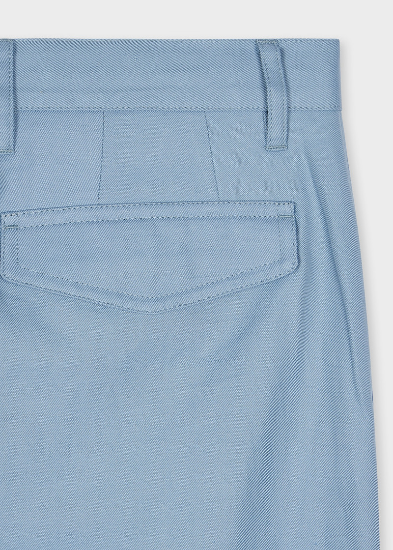 Paul Smith Tapered-Fit Light Blue Cotton-Linen Chinos outlook