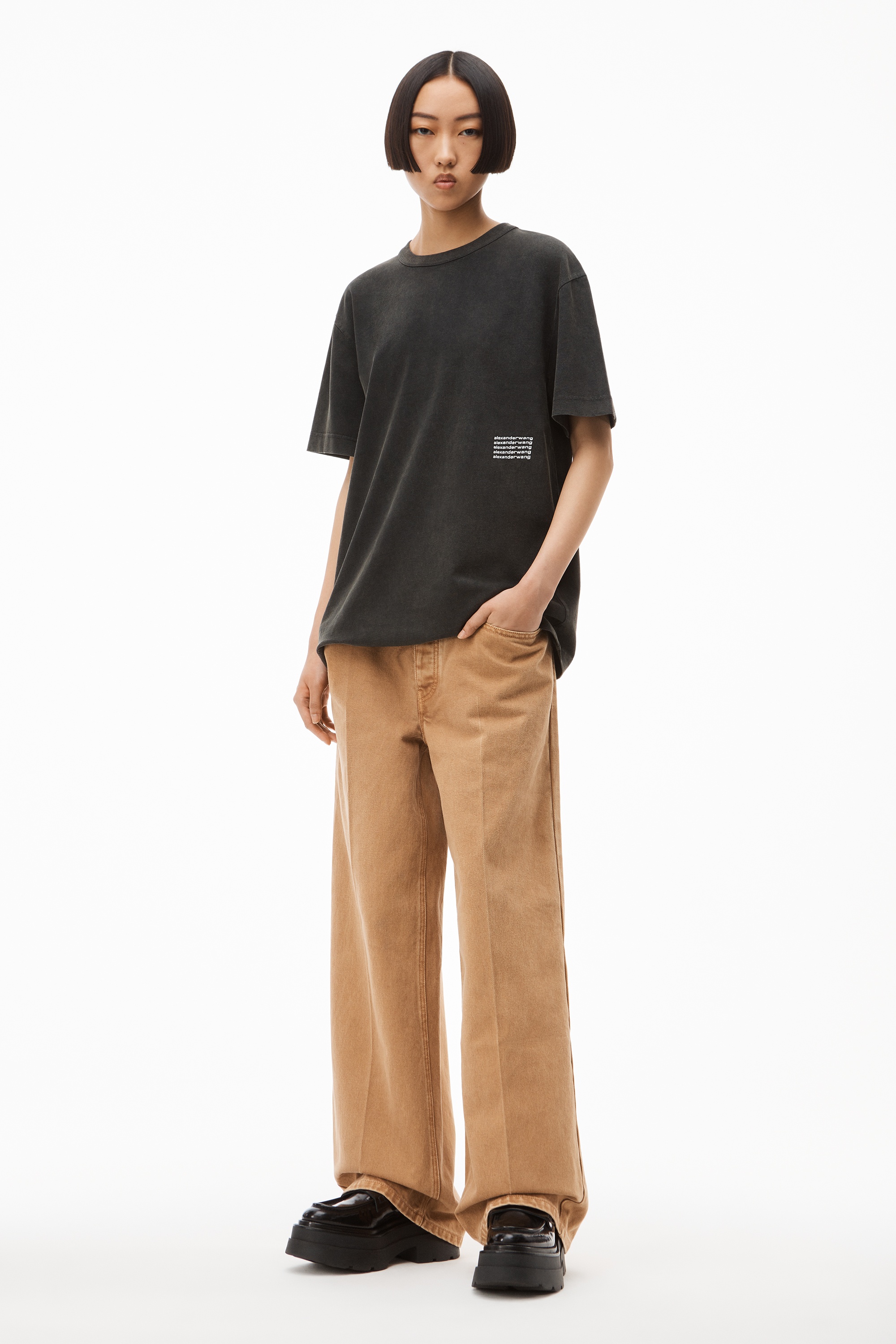 ACID WASH TEE IN HIGH TWIST JERSEY - 7