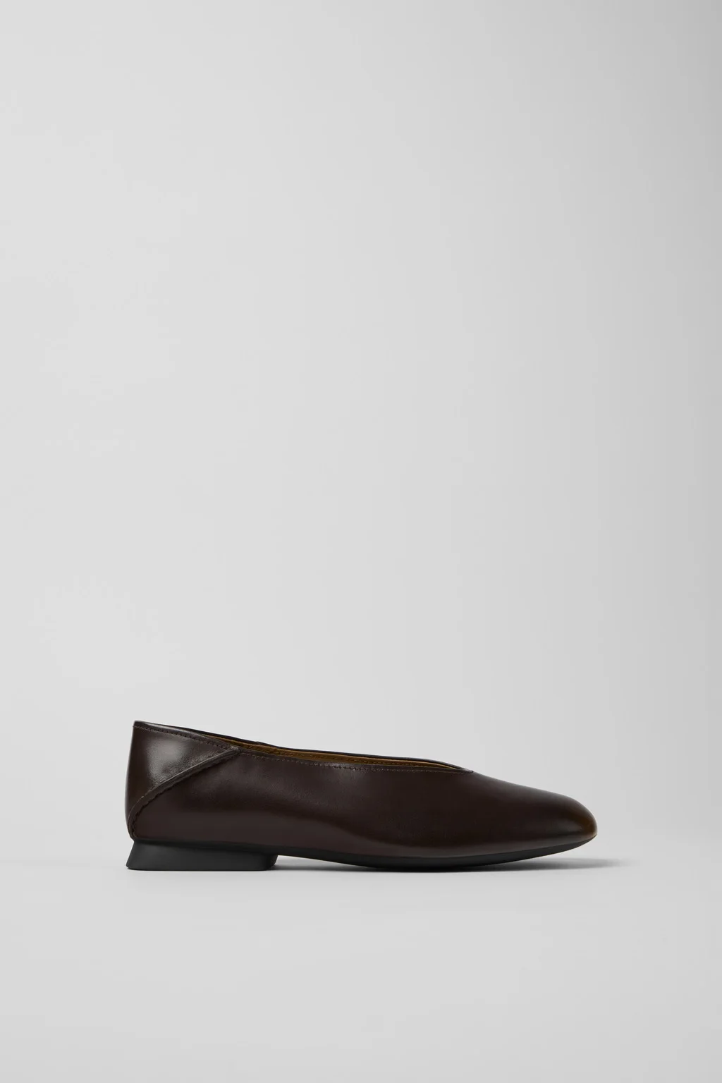 Casi Myra Brown Leather Ballerinas for Women. - 1