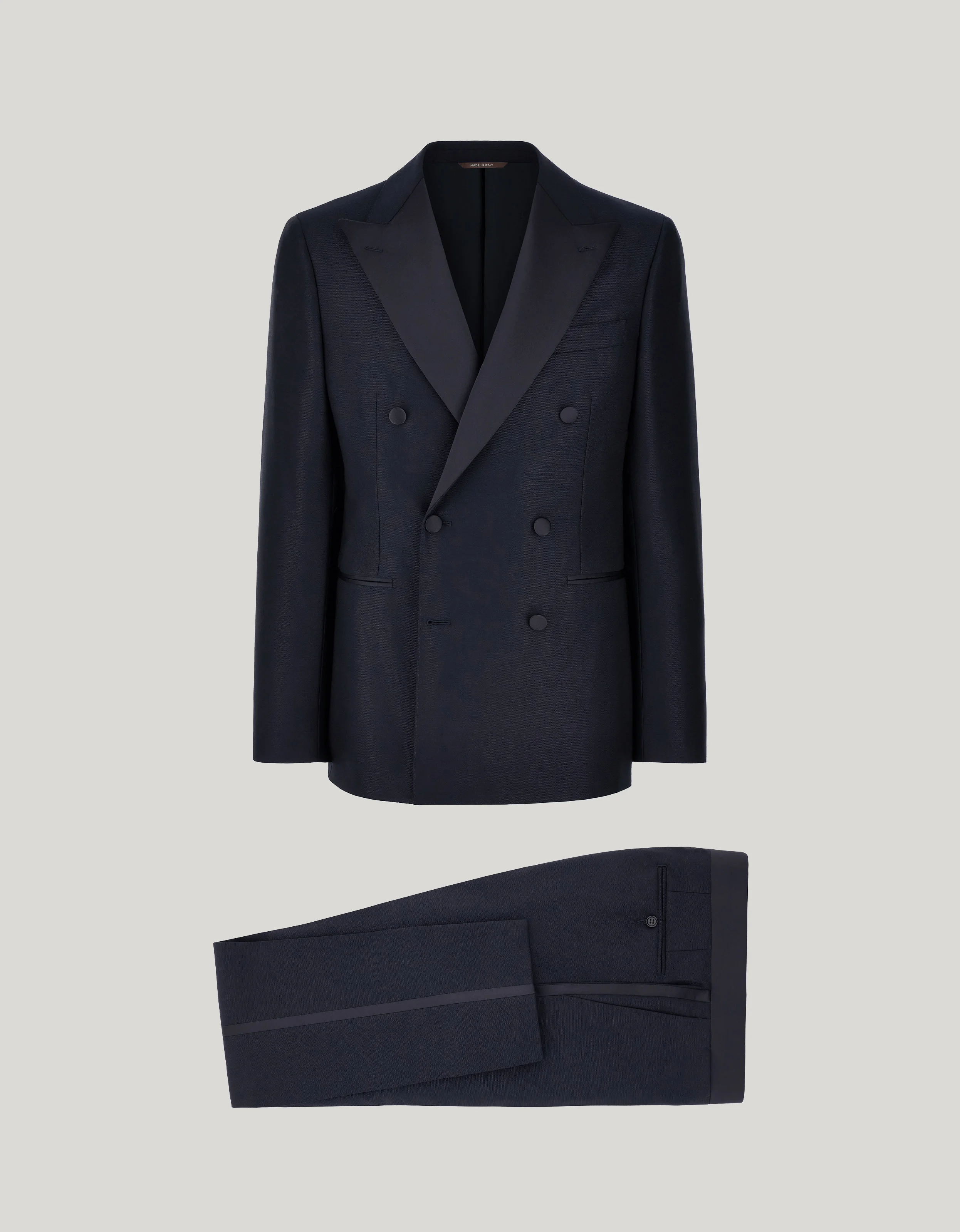 NAVY BLUE PURE WOOL TUXEDO - 1