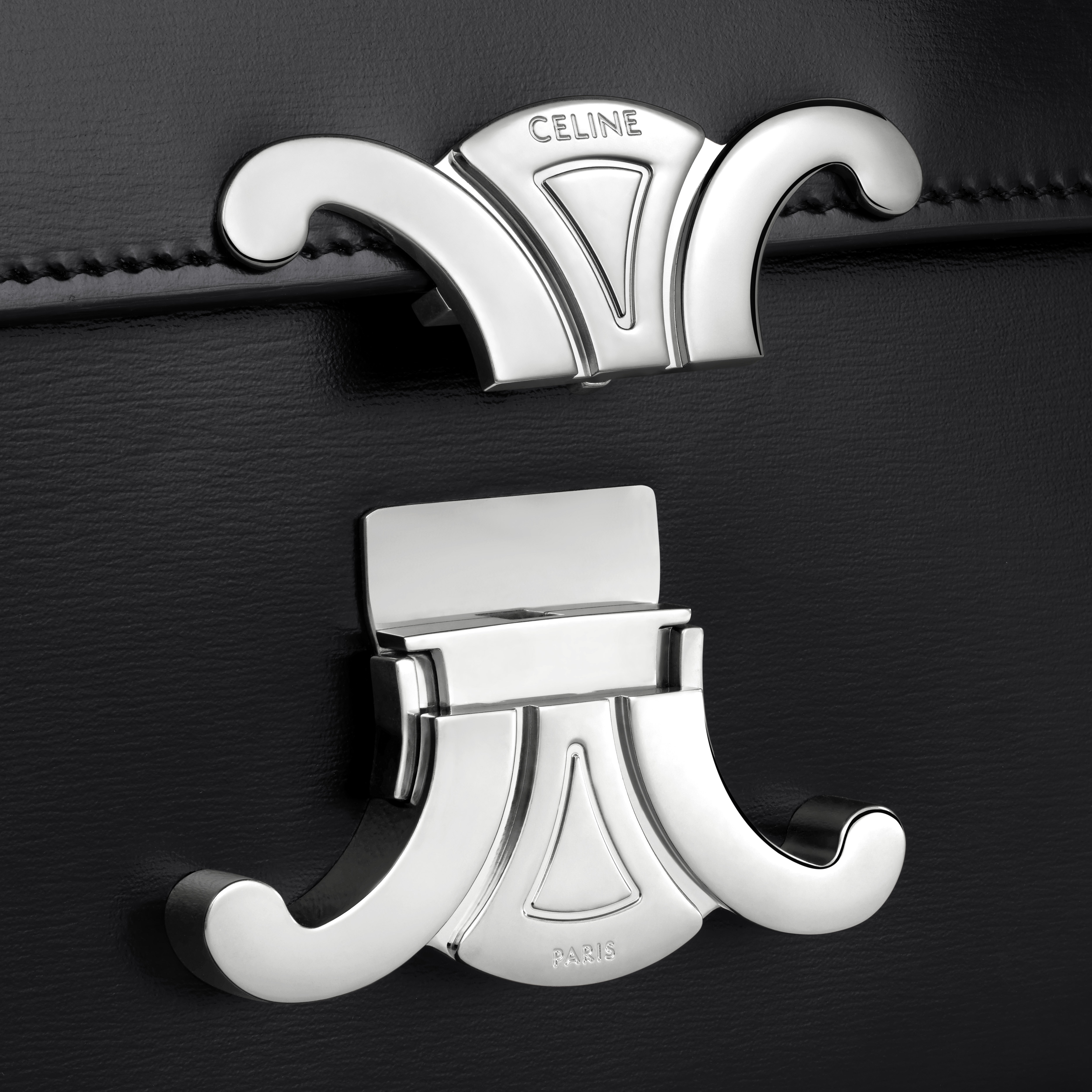 CHAIN SHOULDER BAG CLAUDE in shiny calfskin - 5