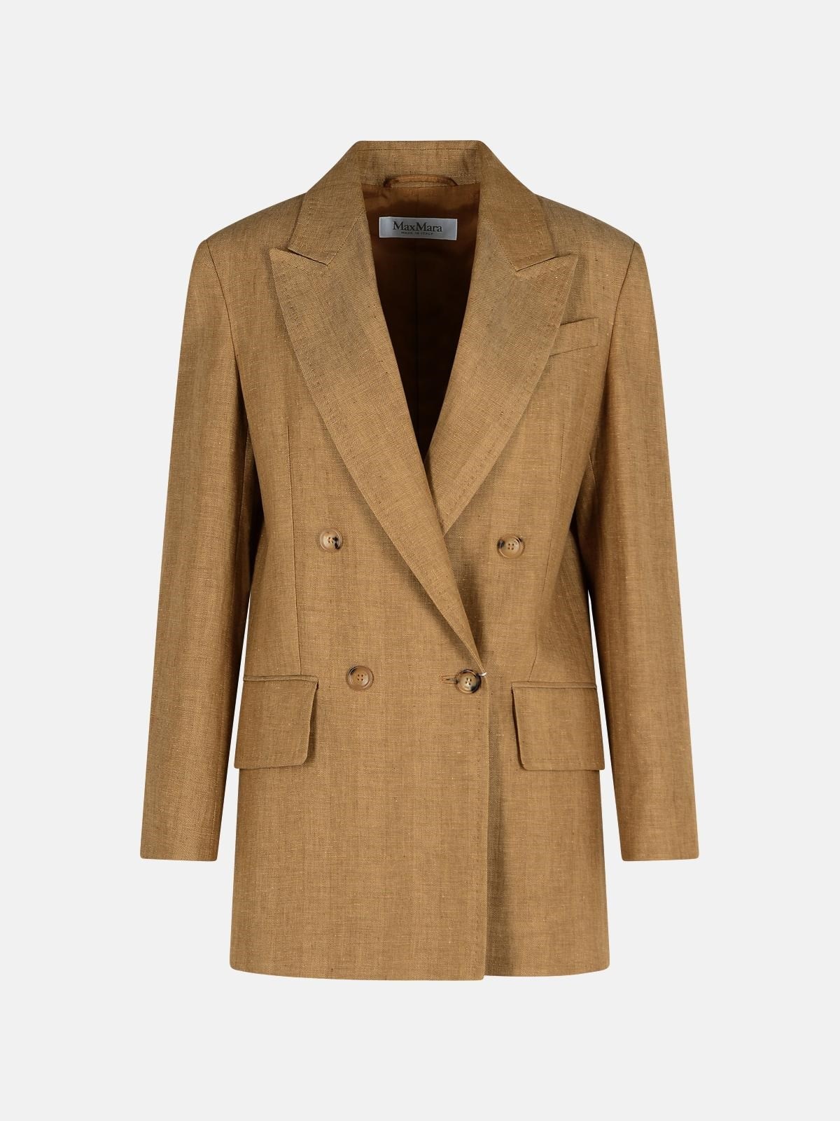 ☆MaxMara☆直営店買付☆上品Olimpia Linen Jacket/GERLA Olimpia Jacket in linen, tobacco | 
