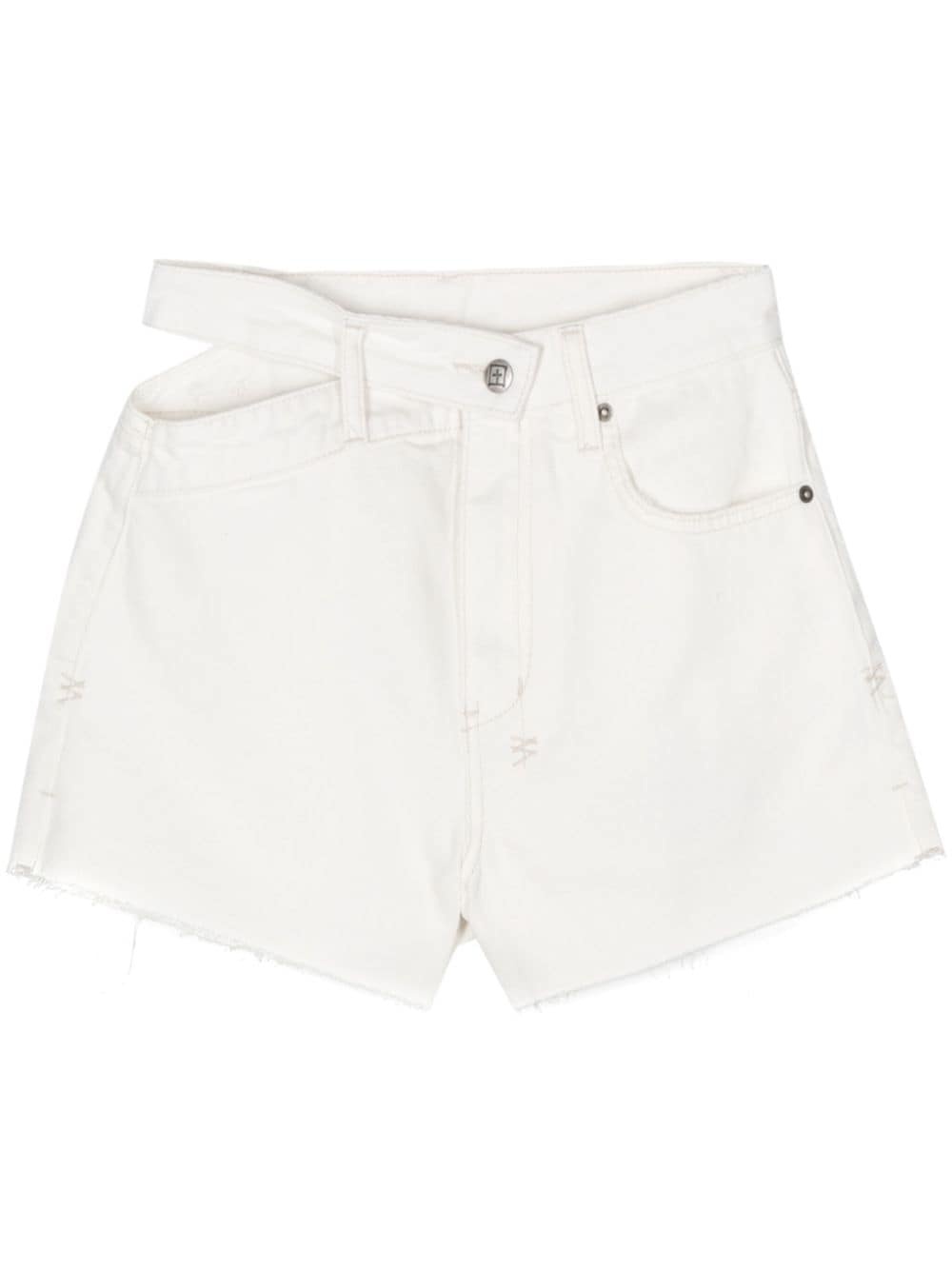 cut-out-detail denim shorts - 1