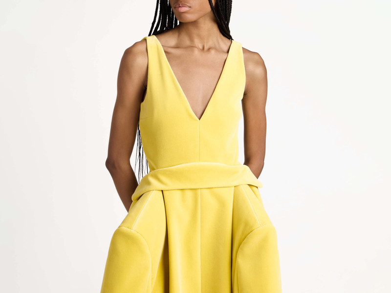 WOMENS STRUCTURED DRESS IN SOFT LEMON 8