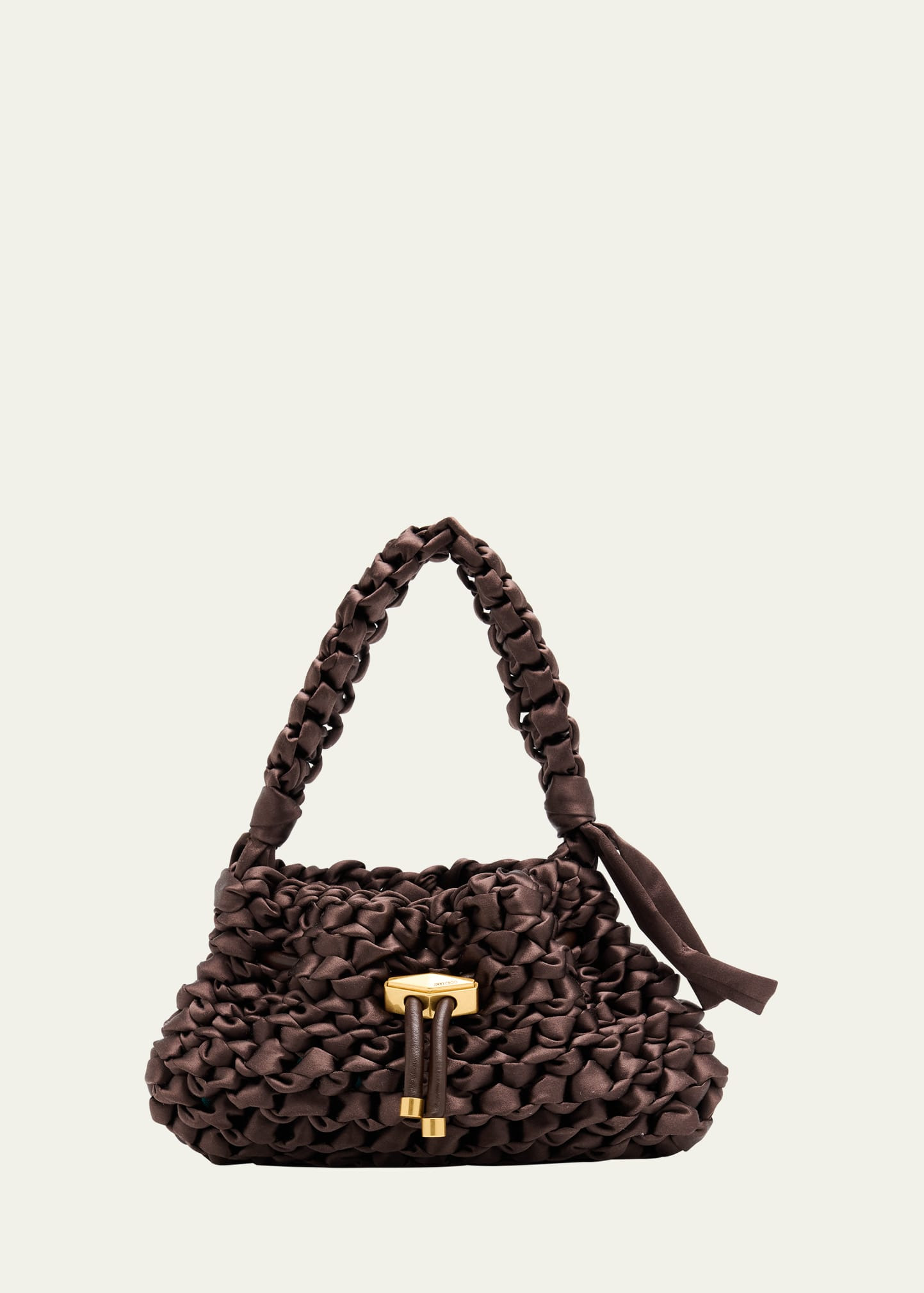 Cinch Small Woven Satin Drawstring Top Handle Bag - 1
