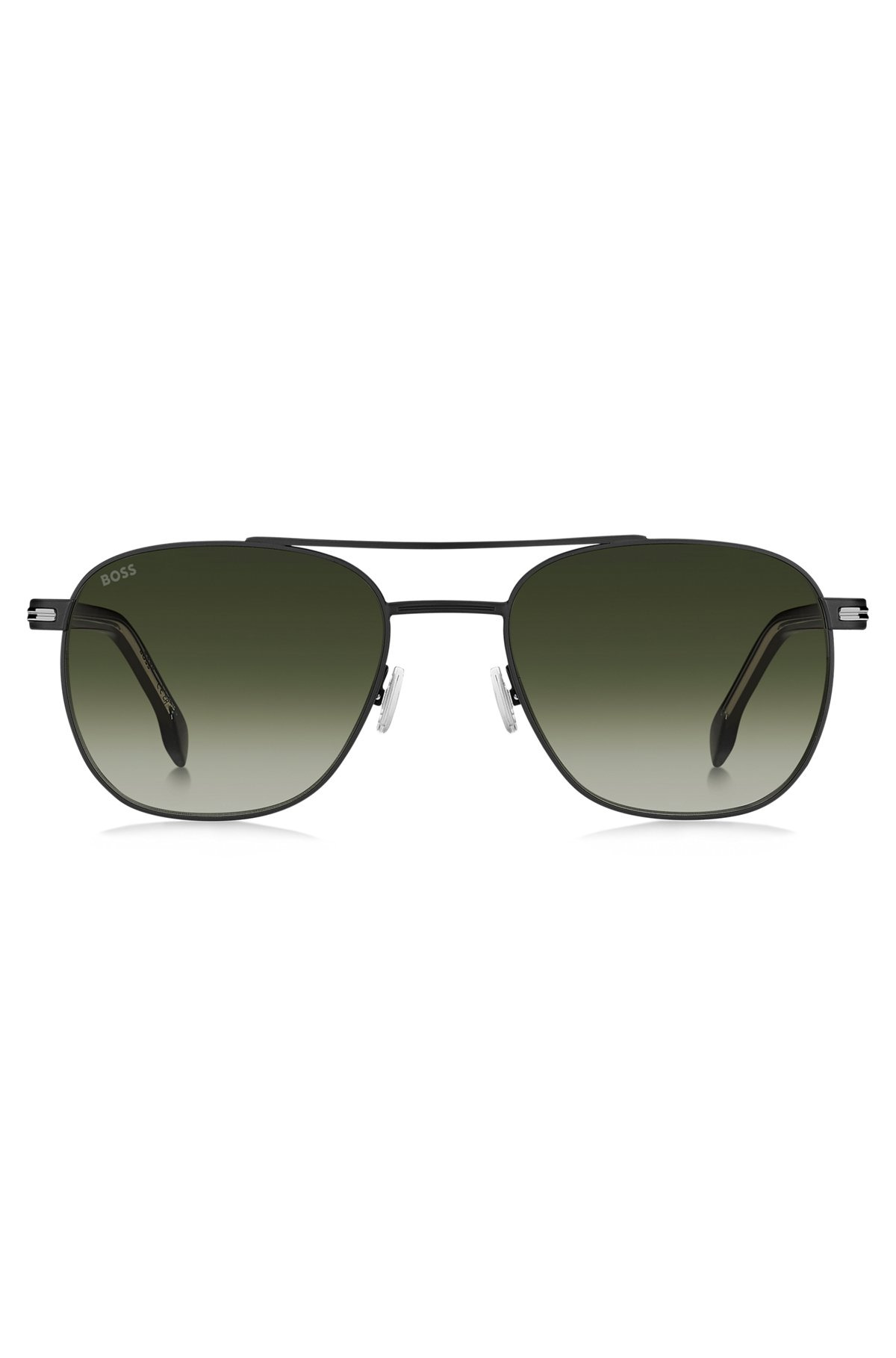 DOUBLE-BRIDGE SUNGLASSES IN BLACK STEEL - 3