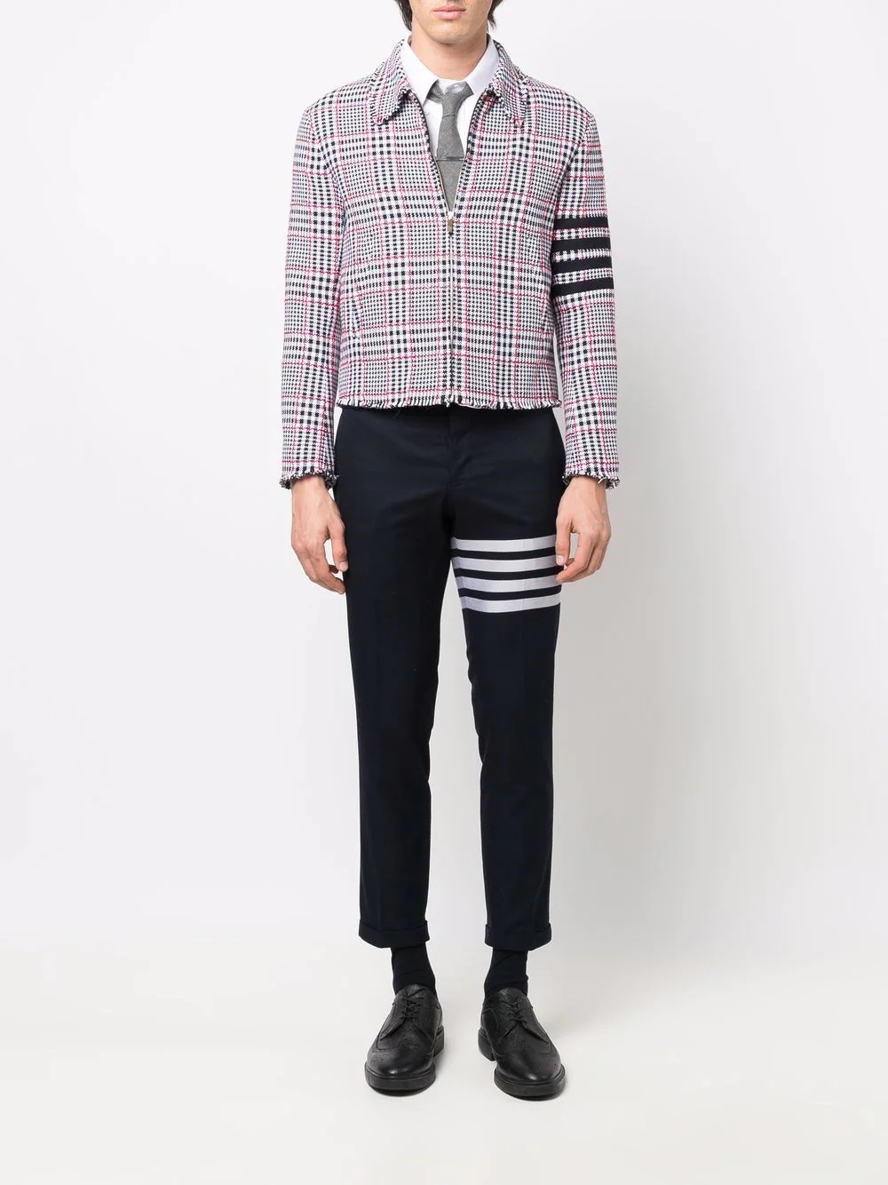 houndstooth-check zip-up jacket - 2