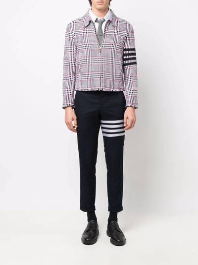 Thom Browne houndstooth-check zip-up jacket outlook