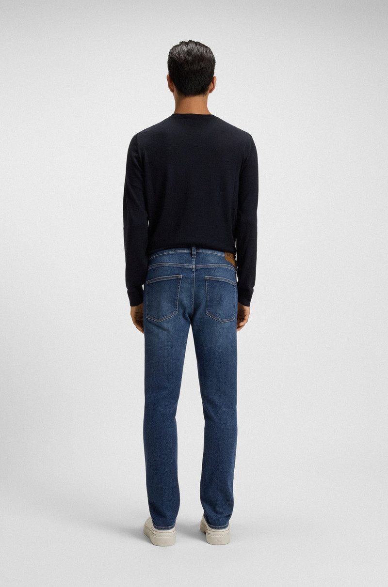 SLIM-FIT JEANS IN DARK-BLUE SUPER-STRETCH DENIM 4