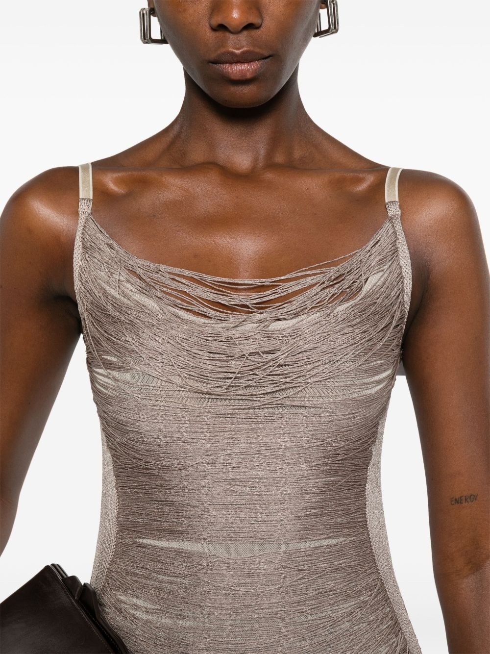 draped mini dress - 5
