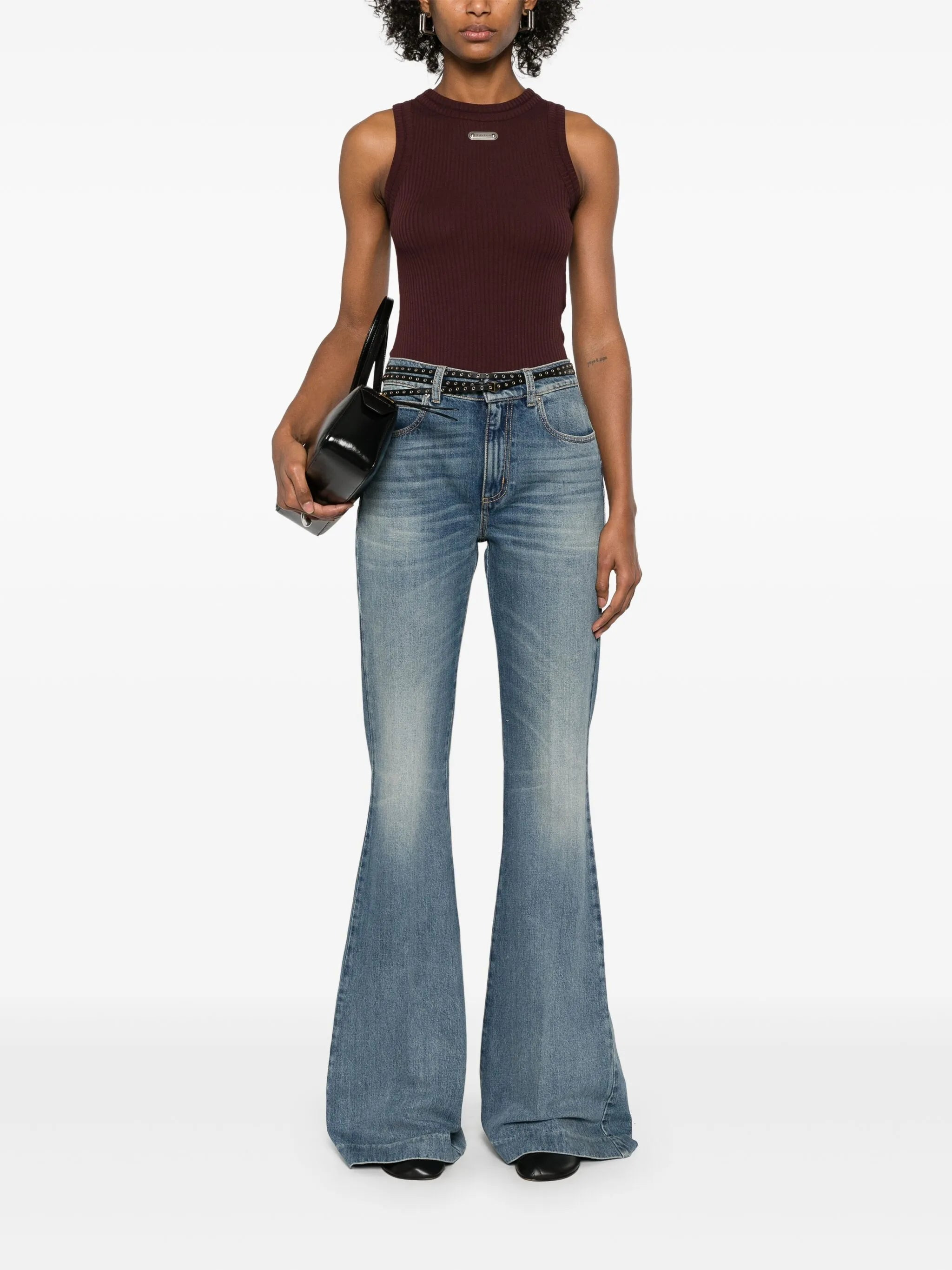 mid-rise flared jeans - 2