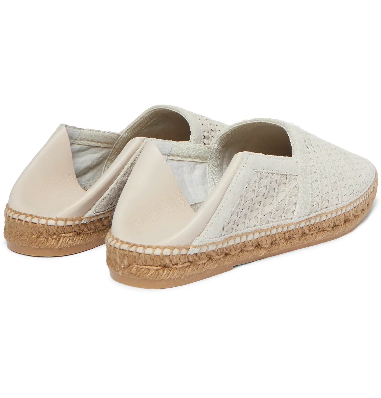 Barnes Leather-Trimmed Woven Suede Espadrilles - 18