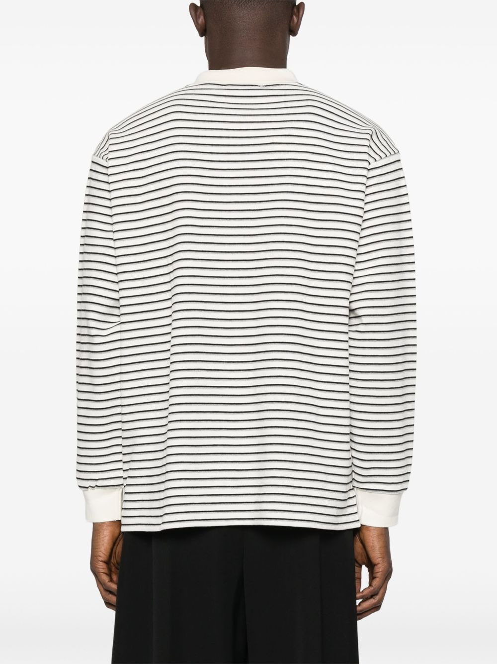 striped long-sleeve polo shirt - 2
