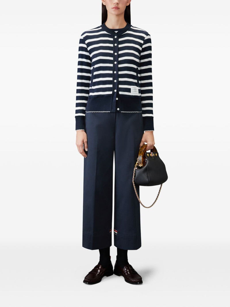 Thom Browne striped scallop-edge T-shirt outlook
