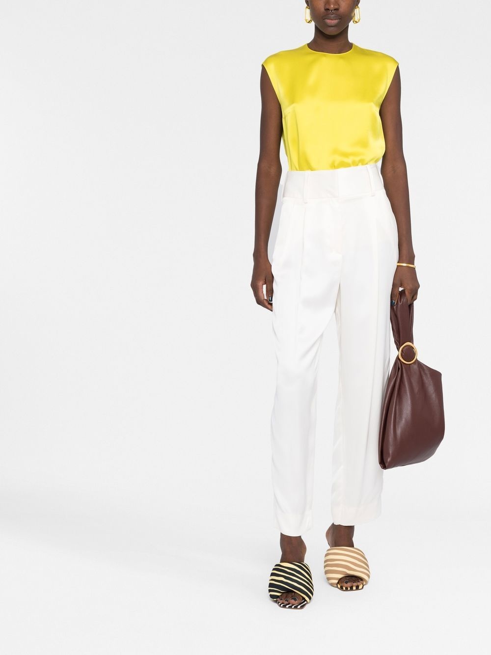 satin-finish sleeveless blouse - 2