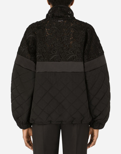 Dolce & Gabbana Quilted nylon and macramé lace anorak outlook