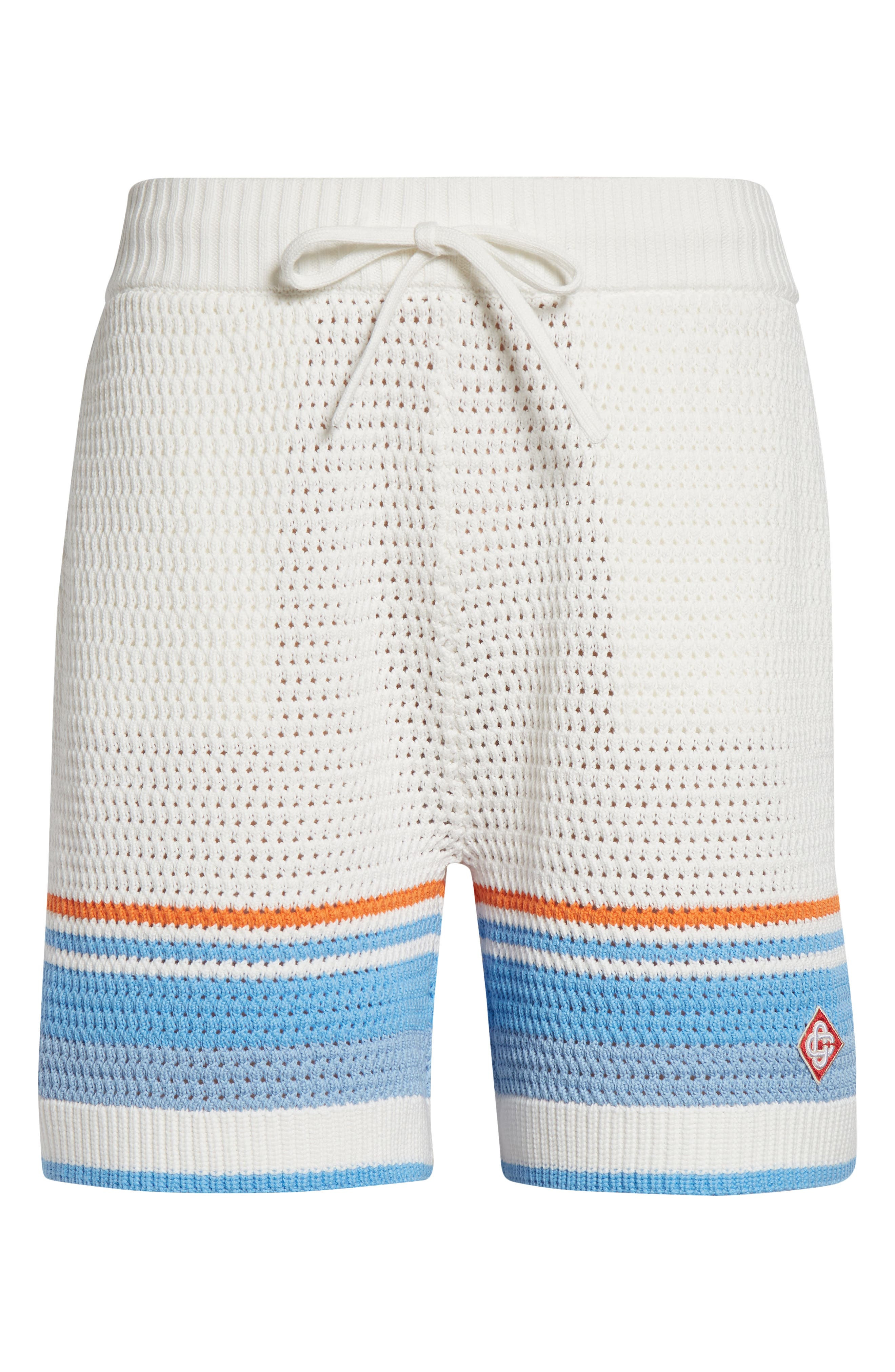 Casablanca Cotton Crochet Tennis Shorts in Blue Multi at Nordstrom - 5