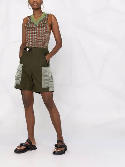 sacai belted cotton-blend cargo shorts outlook