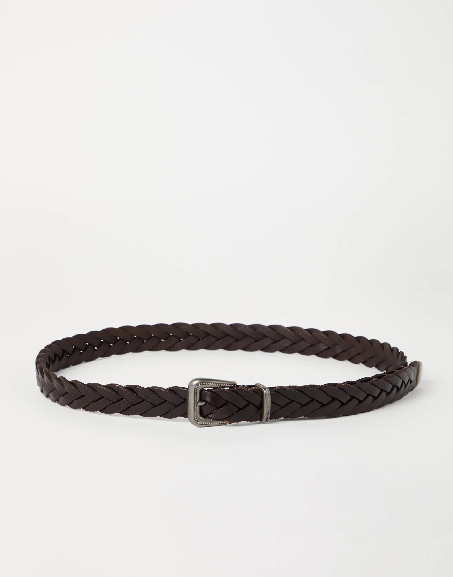 Braided leather belt with monili - 1