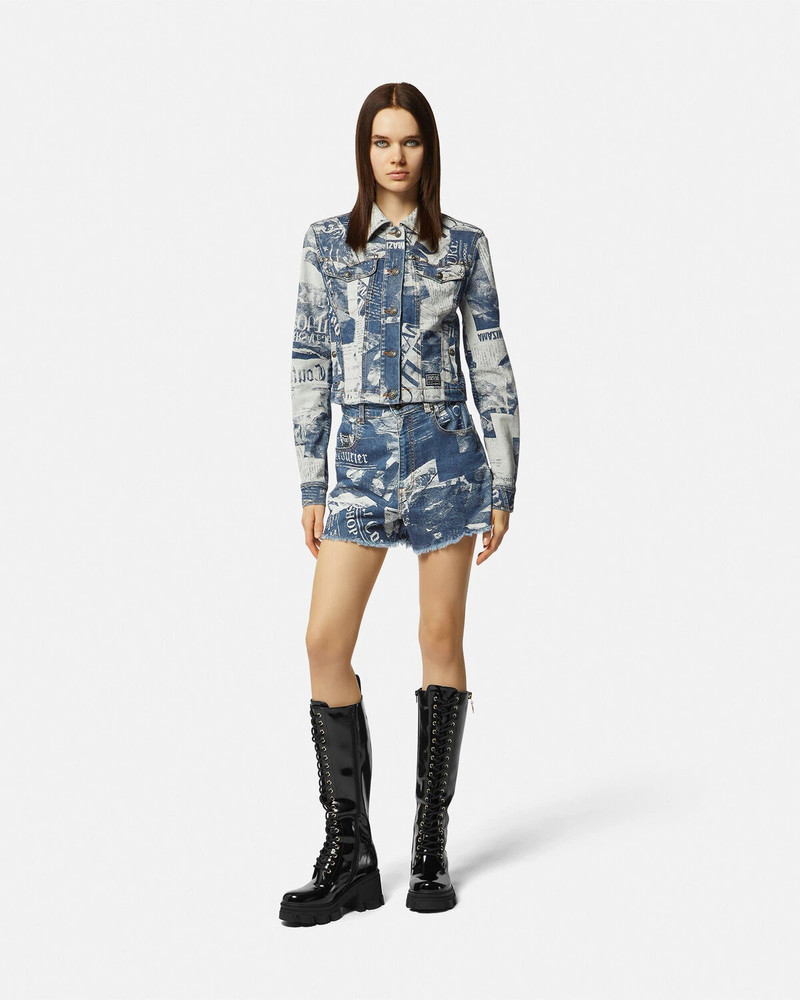 VERSACE JEANS COUTURE Magazine Denim Shorts outlook