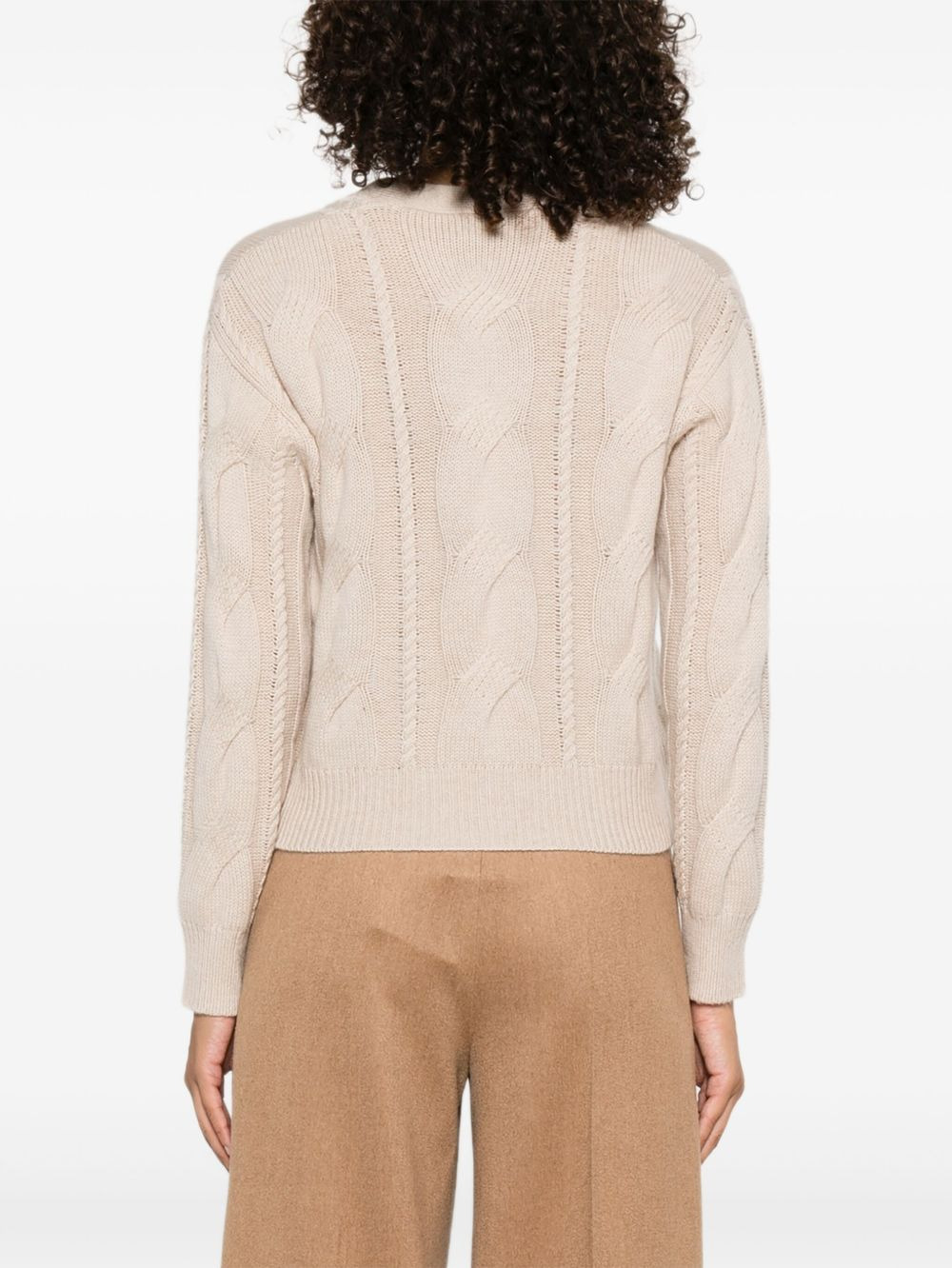cable-knit button-up cardigan - 4