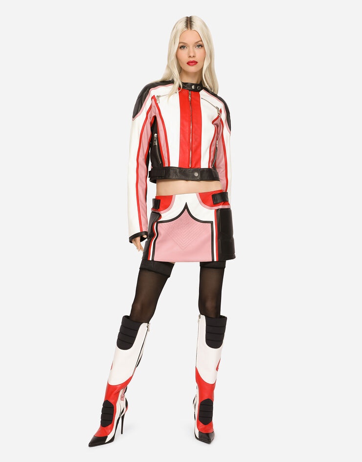 Multi-color leather jacket - 4