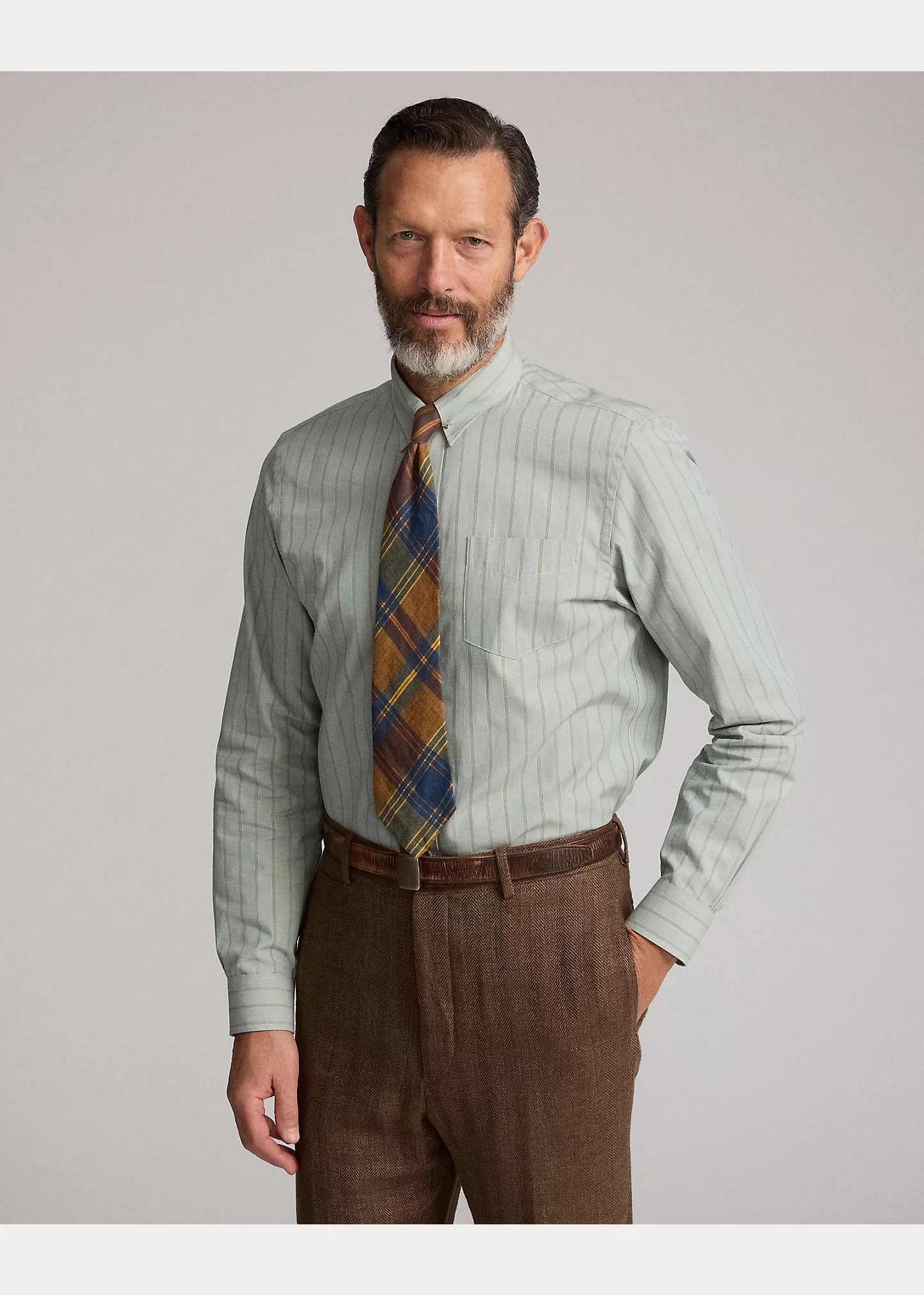 Slim Fit Striped Dobby Shirt - 3