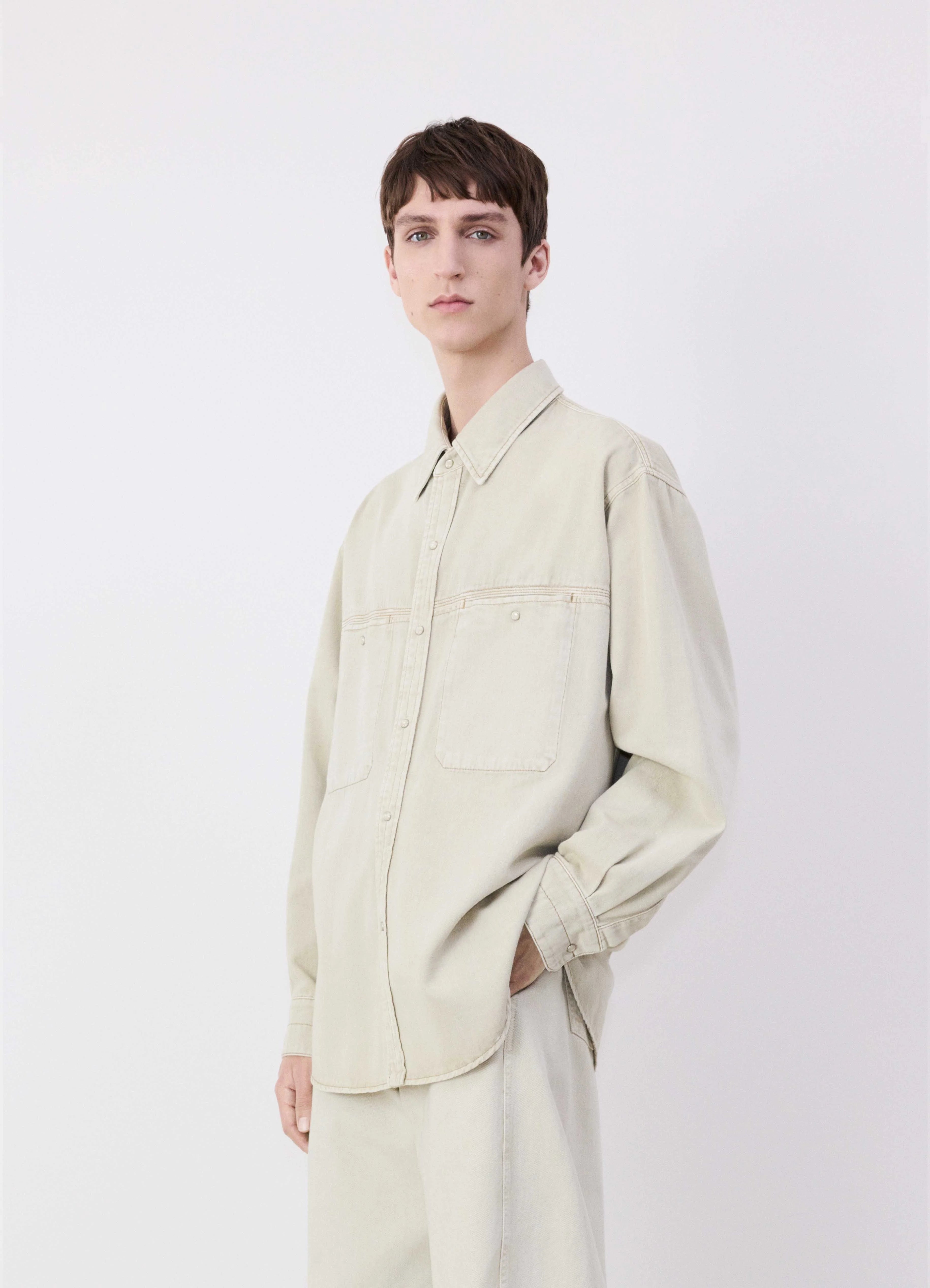 DENIM SHIRT WITH SNAPS - 2