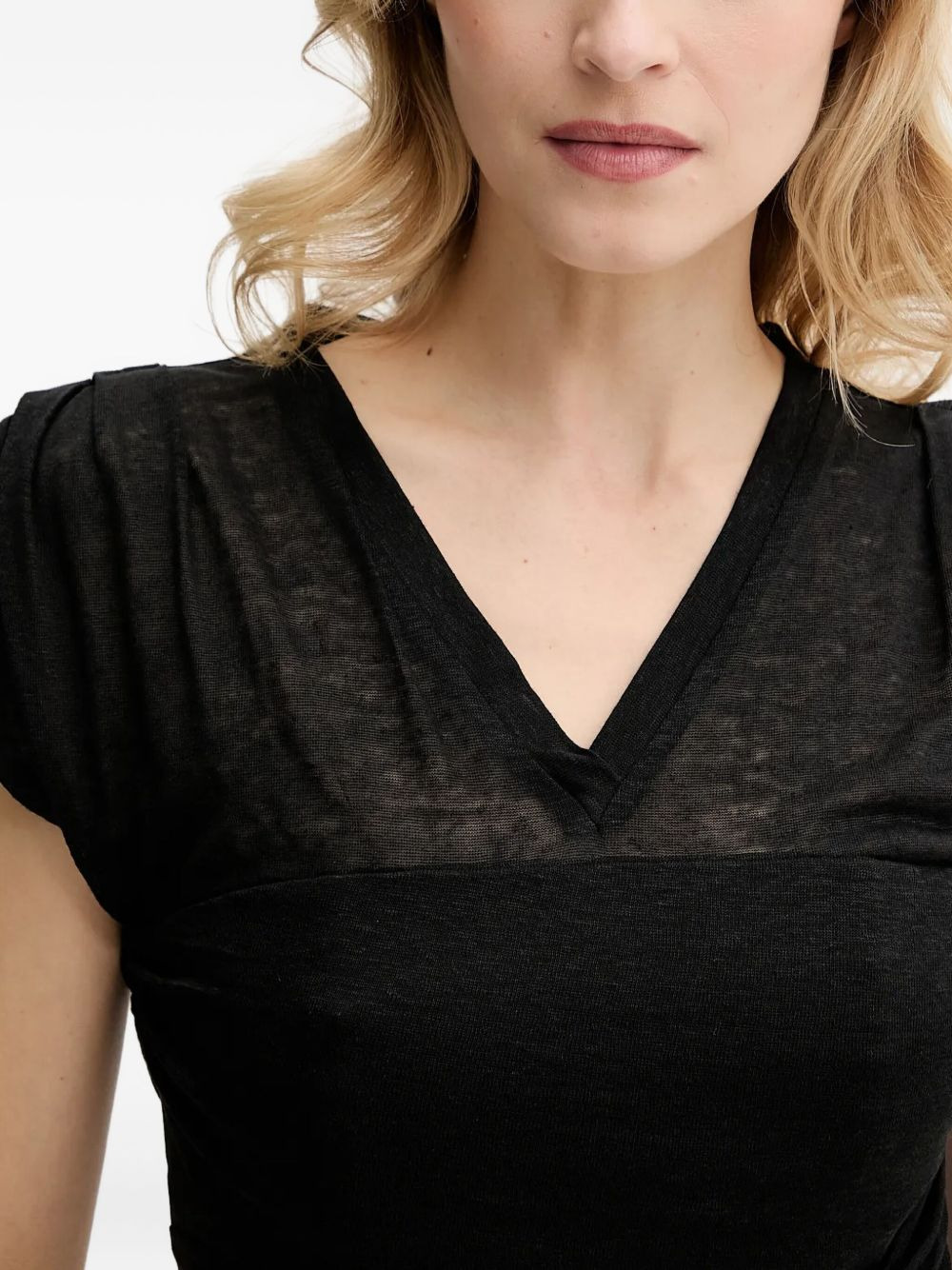 V-neck puff-sleeve top - 4