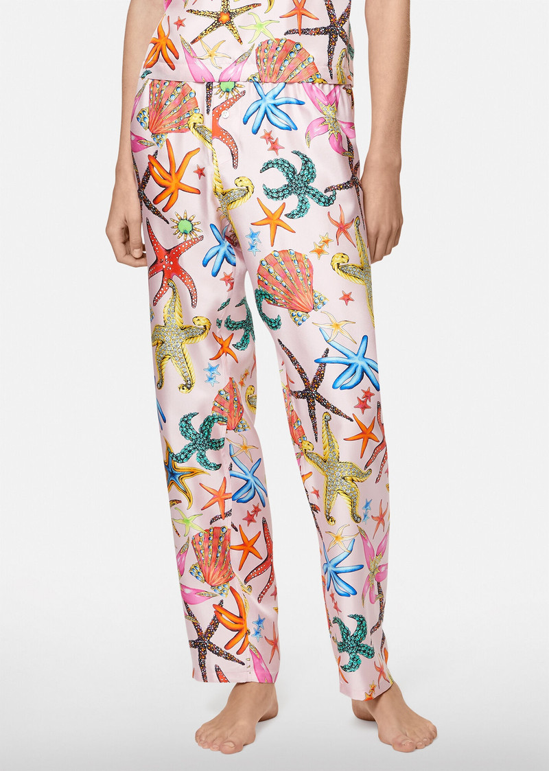 VERSACE Trésor de la Mer Print Silk Pajama Pants outlook