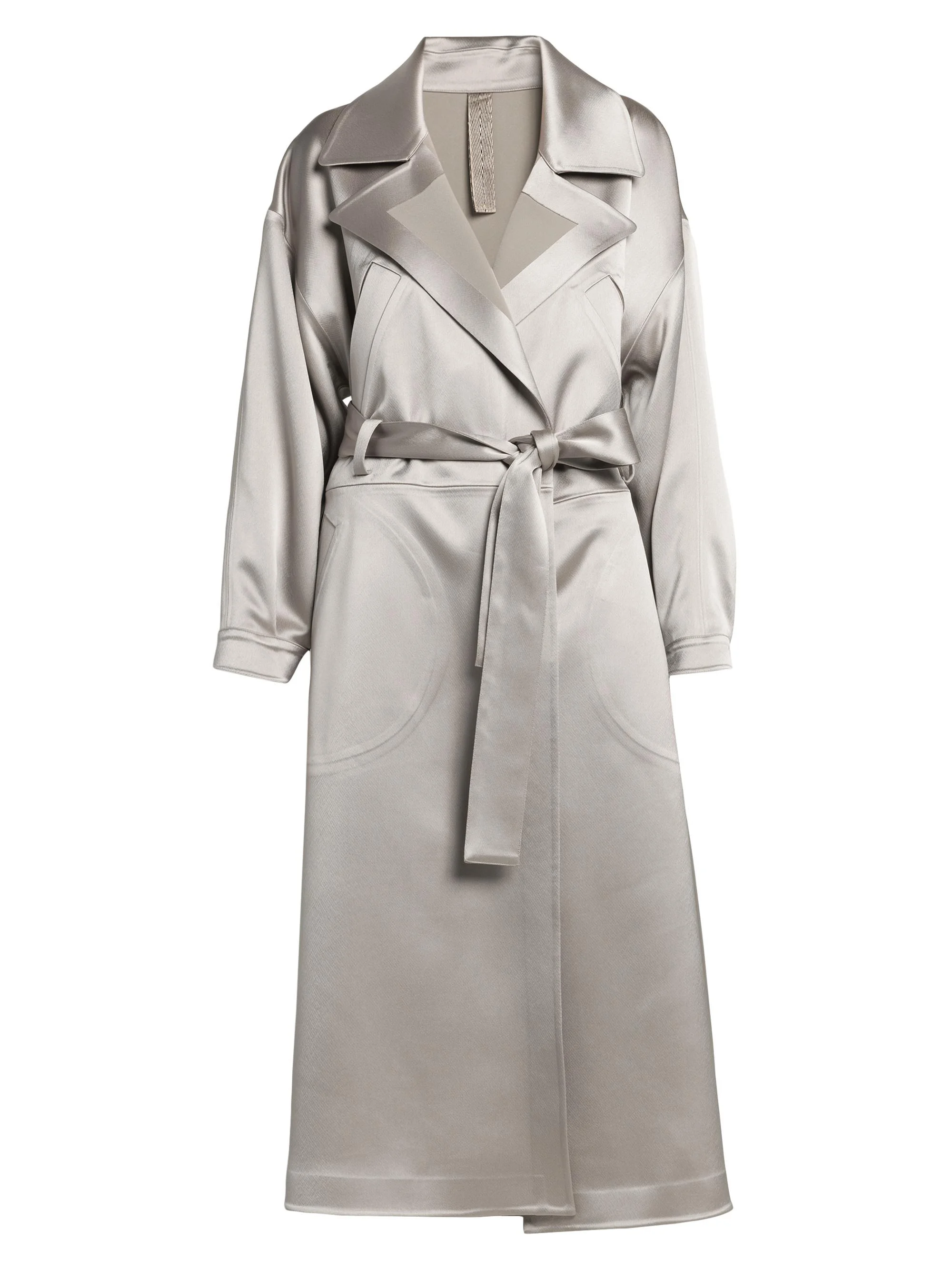 Women's Satin Oversized Trench Coat - Dunes - 1
