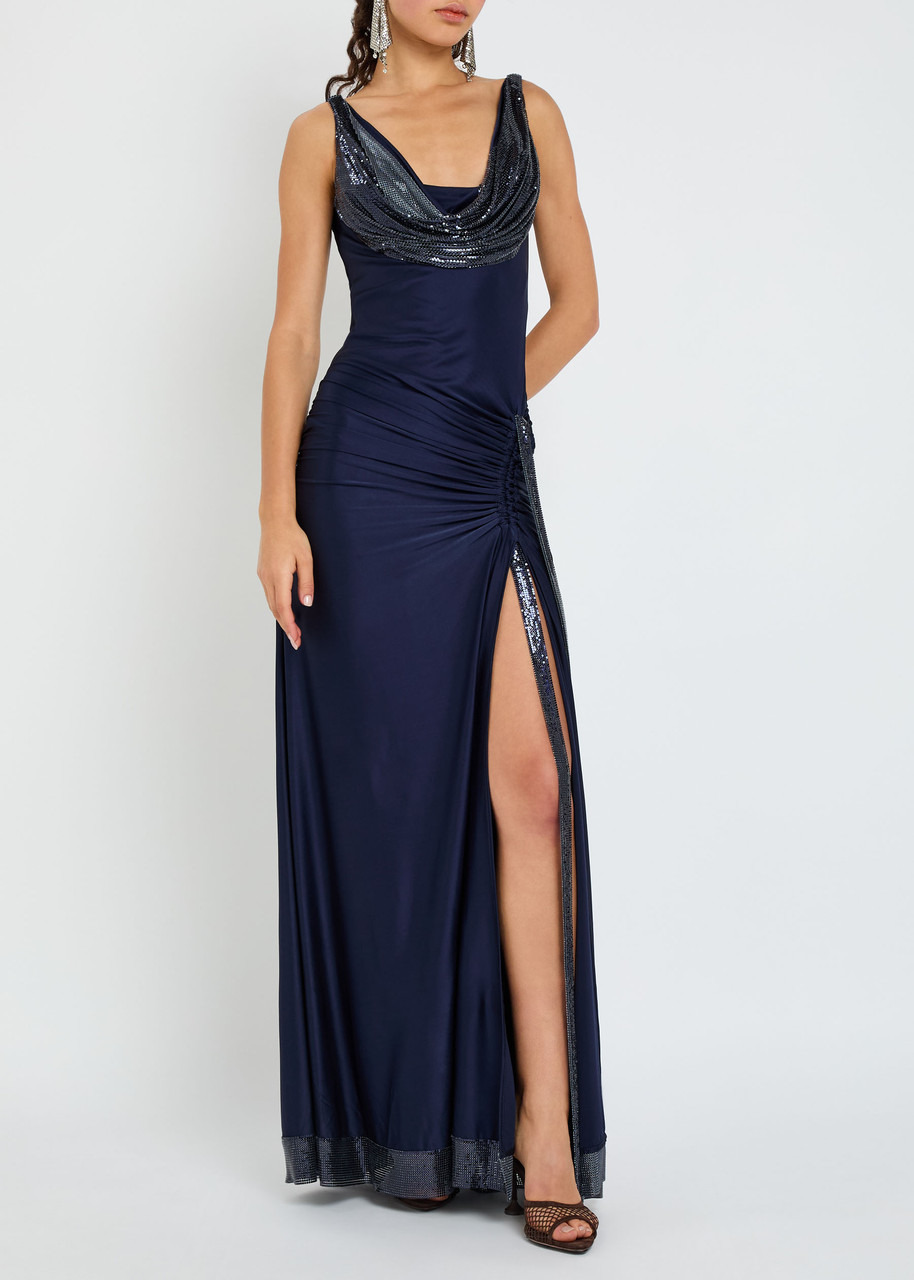 Rabanne Chainmail-embellished Stretch-satin Gown - 4