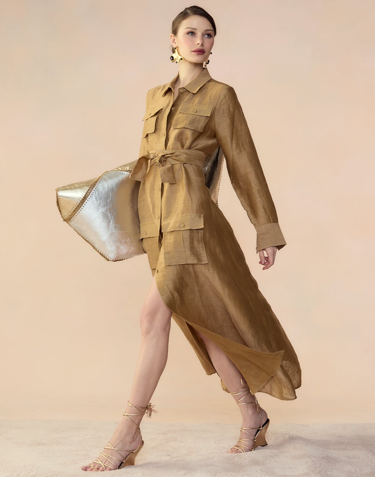 Lagos Silk Linen Shirt Dress - 3