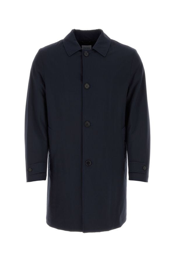 Midnight blue stretch wool blend coat - 1