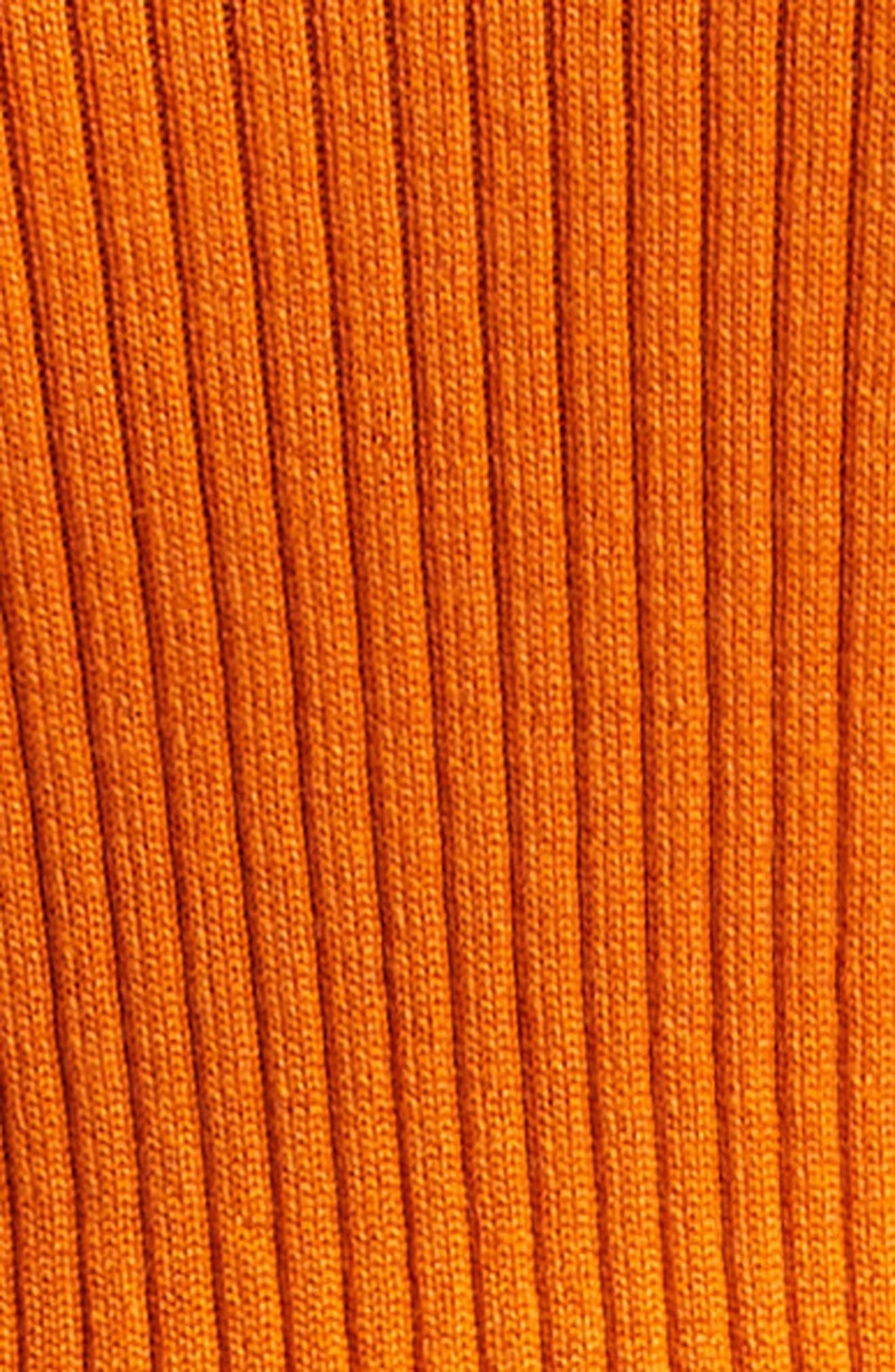 Moncler Fitted Virgin Wool Rib Turtleneck Sweater in Orange at Nordstrom - 6