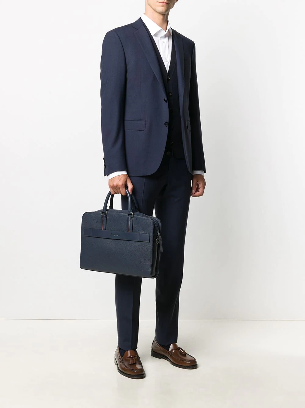 multi-pocket leather briefcase - 2