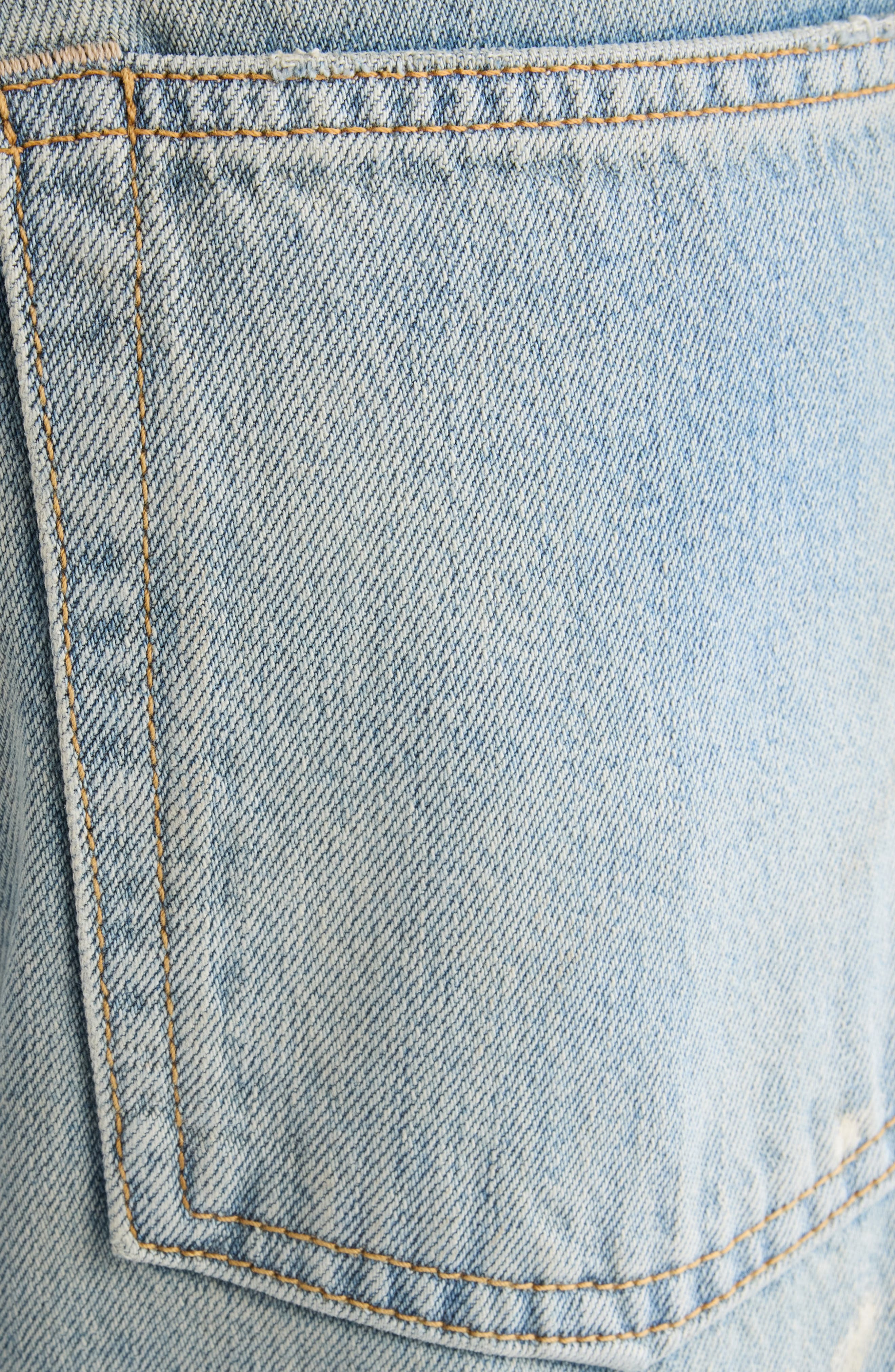 Acne Studios 2021F Trafalgar Paint Splatter Flare Jeans in Light Blue at Nordstrom - 6