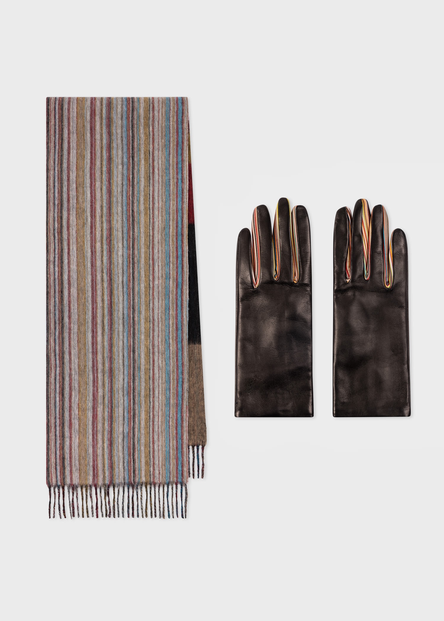 Leather Gloves & Cashmere-Blend Scarf Gift Set 1