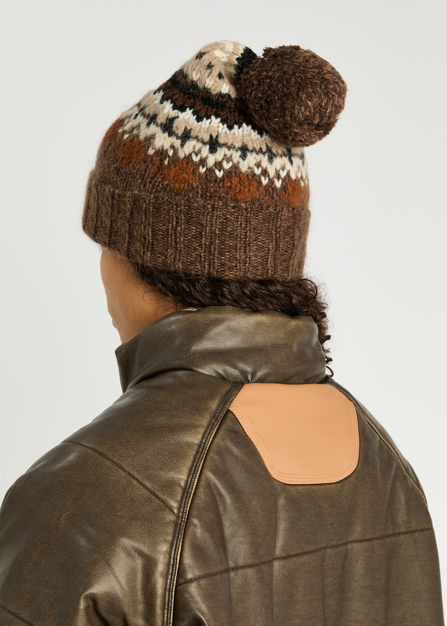 Moncler Logo Fair Isle Intarsia Wool-blend Beanie - 3