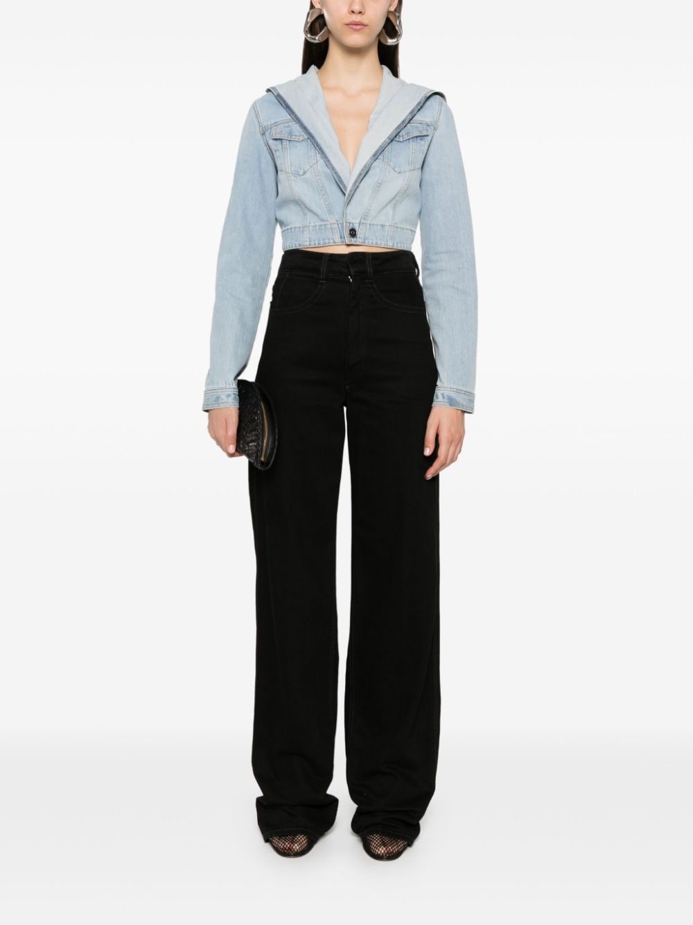 hooded denim jacket - 2