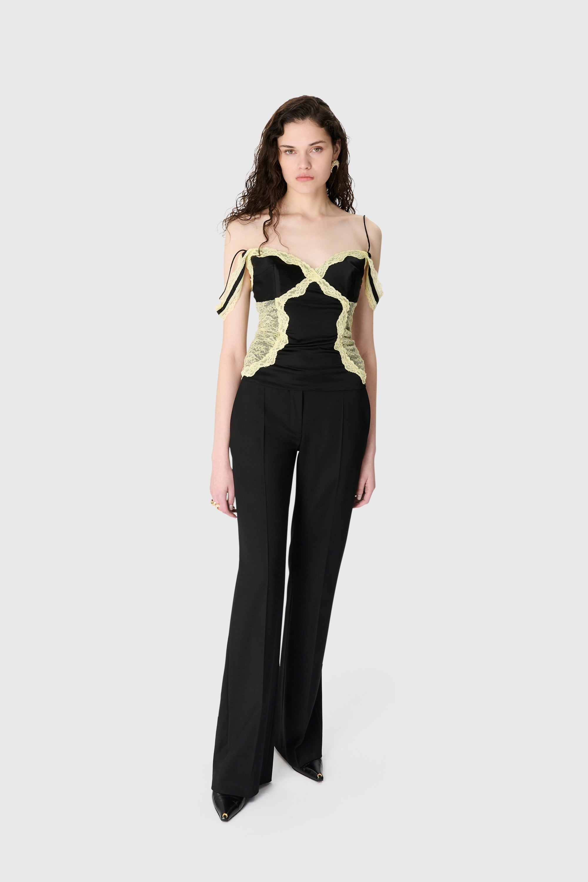 Satin & Lace Strap Top - 2