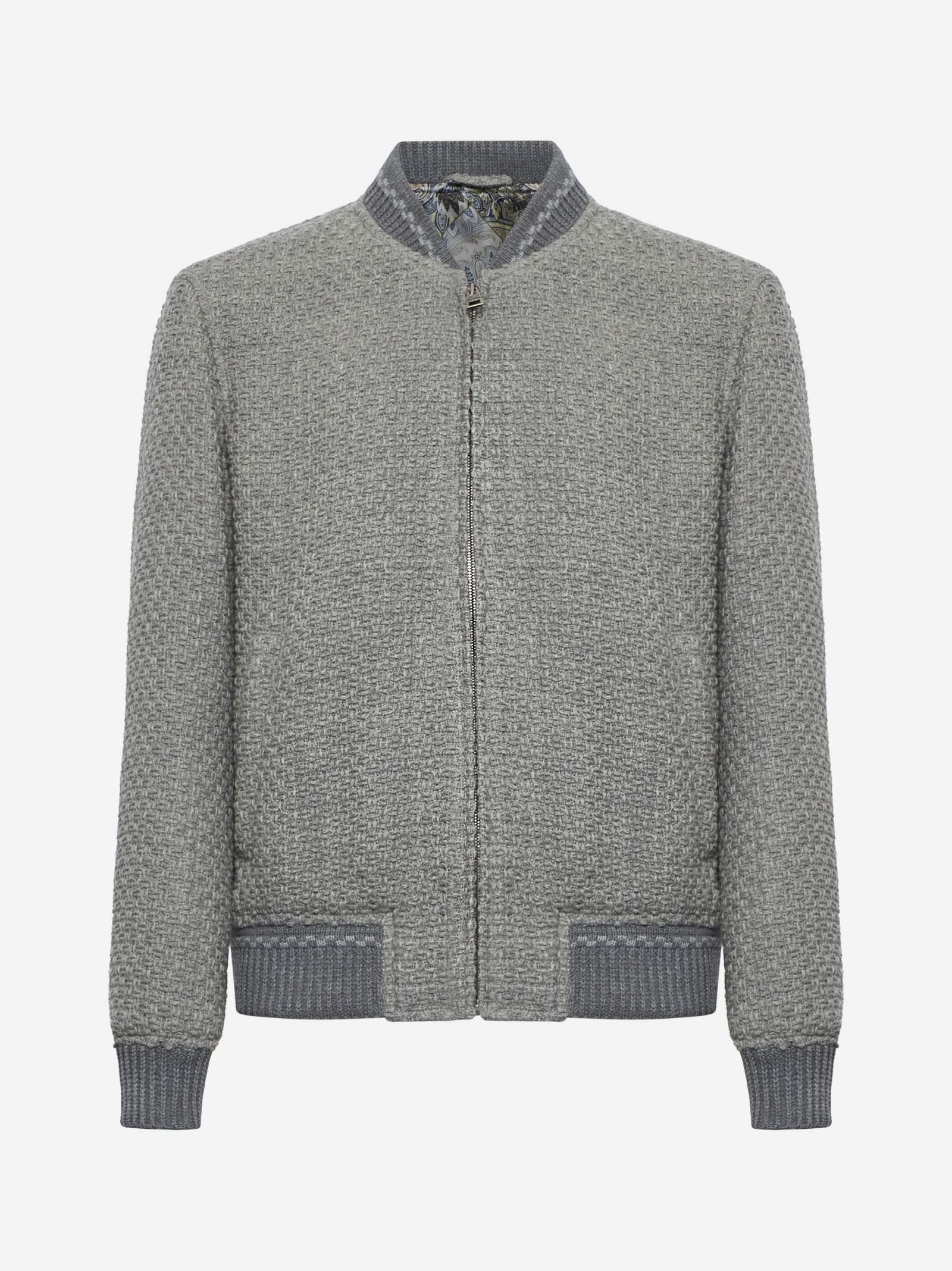 Etro Wool tweed bomber jacket danielloboutique REVERSIBLE