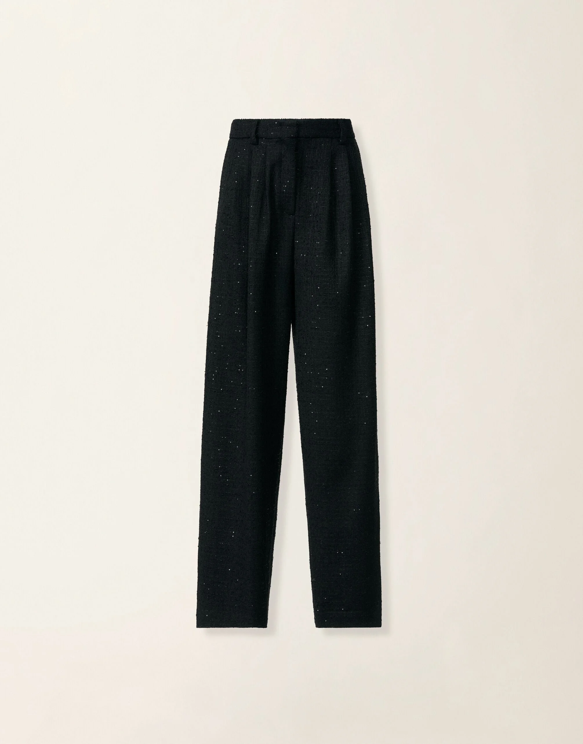 Triple-pleat sequin fabric trousers - 1