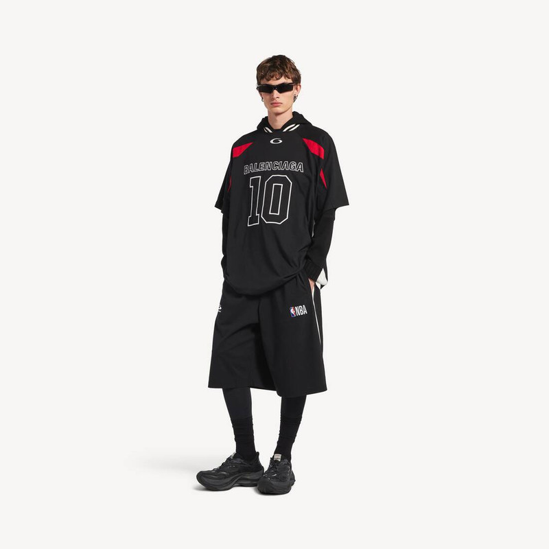 BALENCIAGA Men's Balenciaga | Nba Collaboration Tracksuit Shorts in Black/white outlook