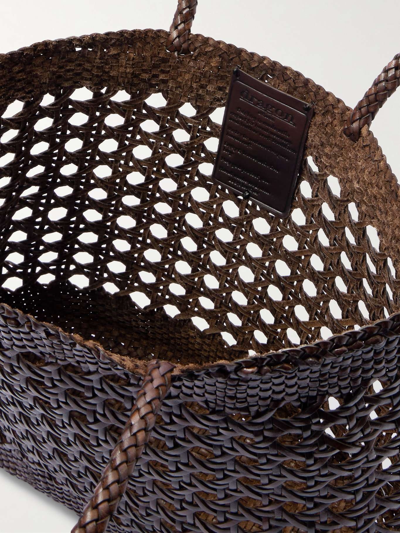 Eclipse woven leather tote Dark brown - 5