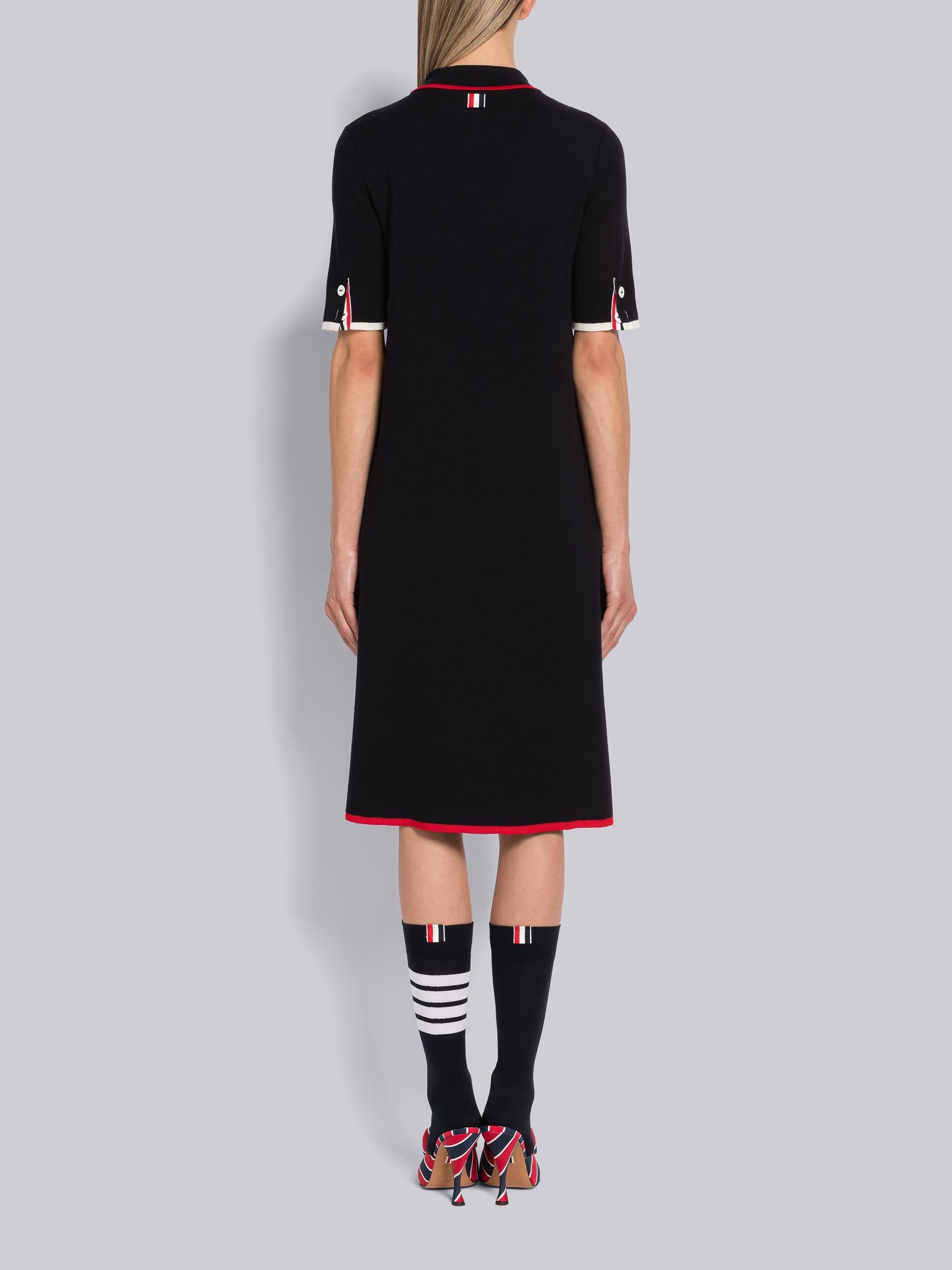 Milano Stitch Merino Tipping A-Line Polo Dress - 3